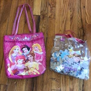 Disney pink bag with Disney Tangled puzzle